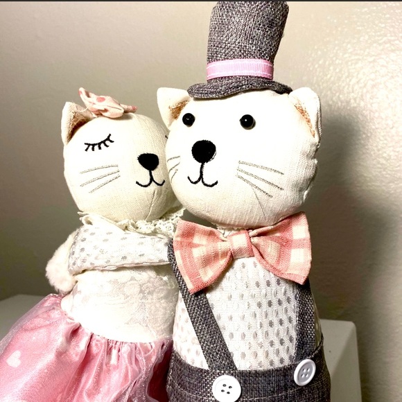 no brand Other - Dancing couples Kitty Cat Doll , textile stuffed soft. Not a Toy.